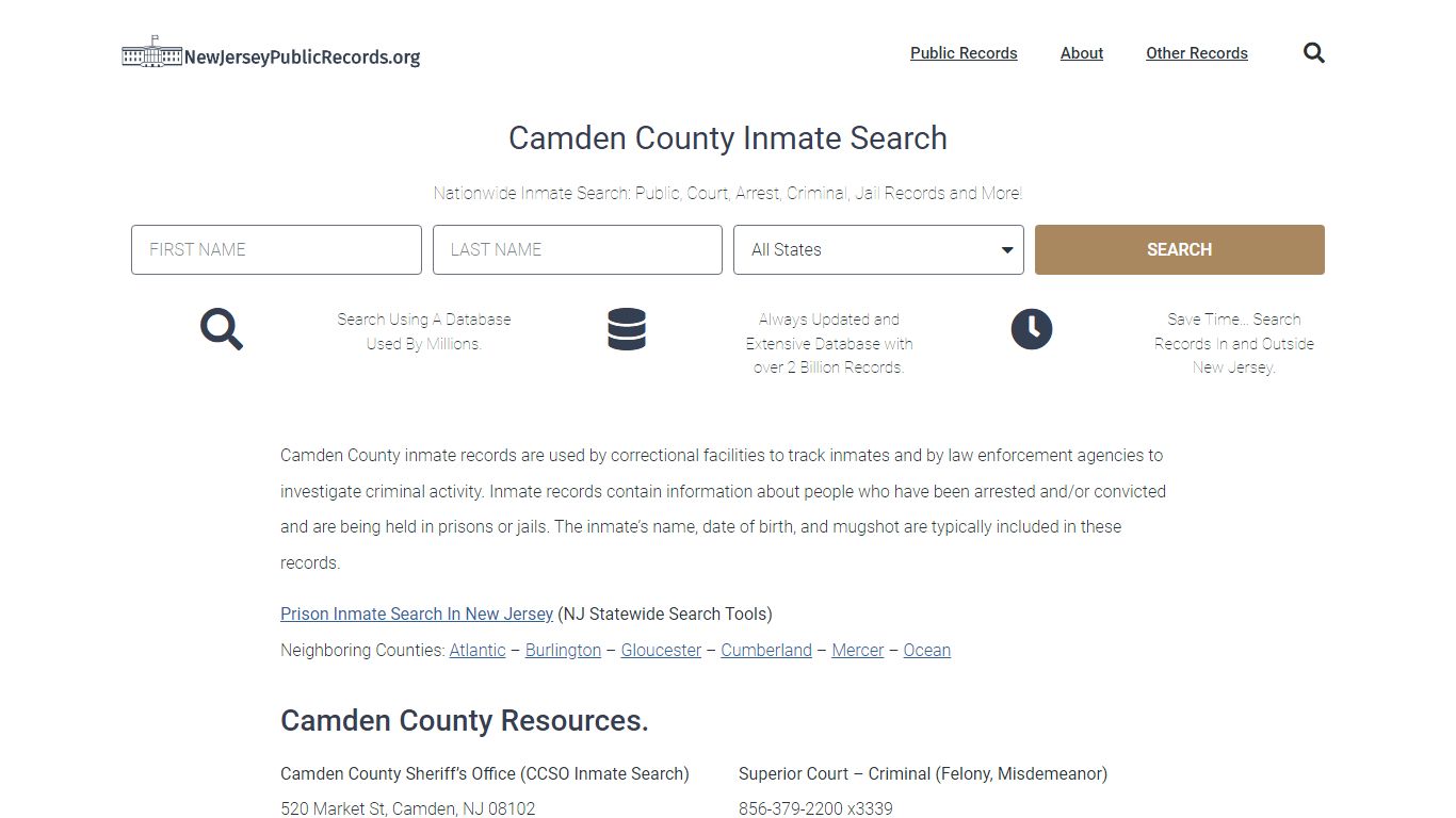 Camden County Inmate Search - CCSO Current & Past Jail Records